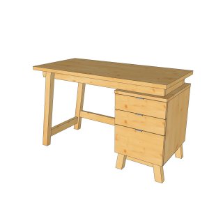 Nardo íróasztal - fiókos - natúr lakkos bútortest
